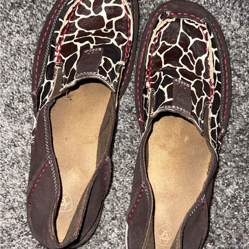 Ariat Brown and Cream Animal Print Loafers